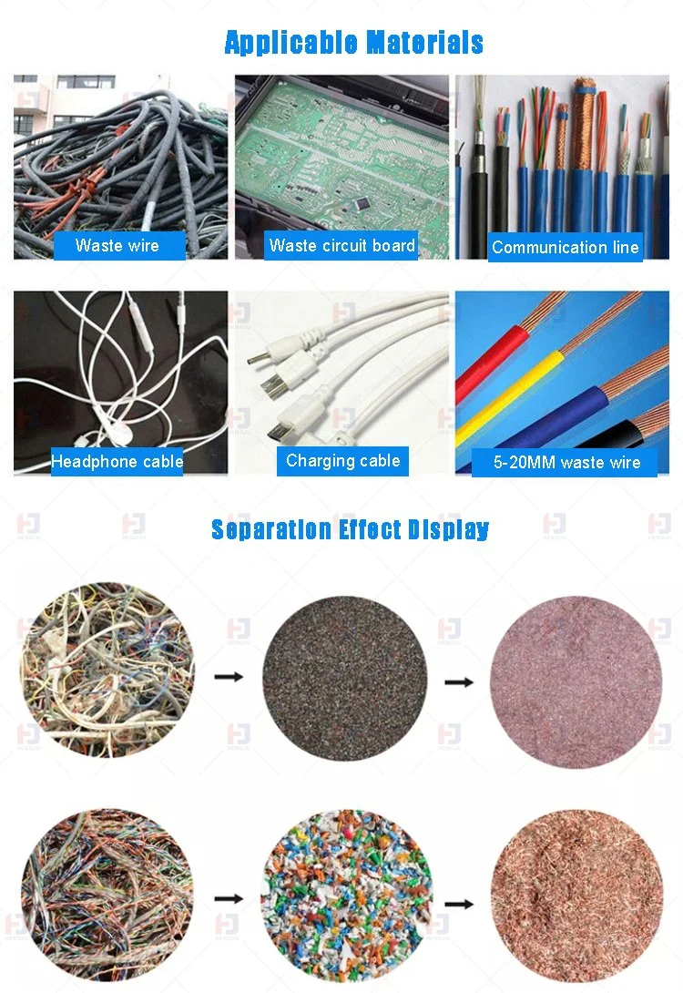 Cable Granulating Waste Scrap Copper Wire Recycling Machine Granulator and Separator